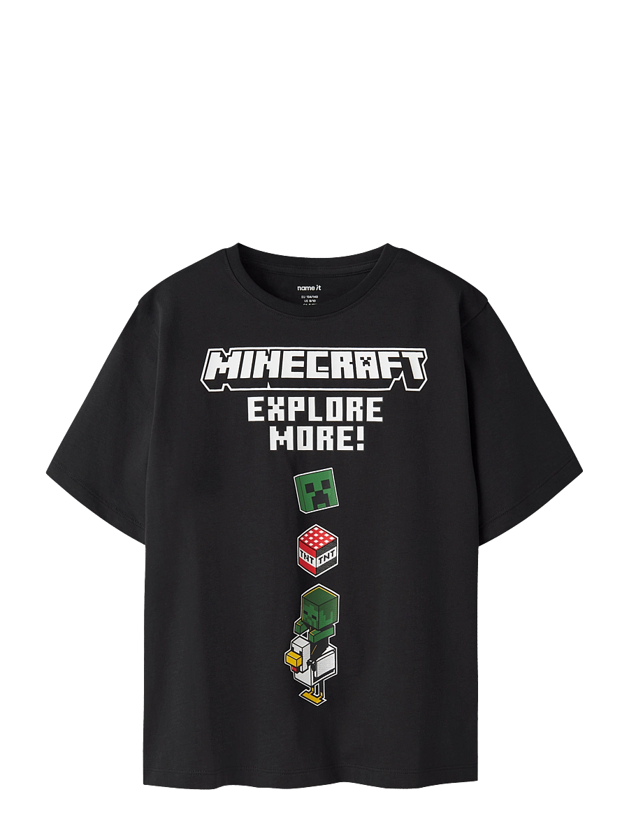 name it - NKMJULIO MINECRAFT SS NREG TOP BOX BFU - lühikeste varrukatega t-särgid - black - 0