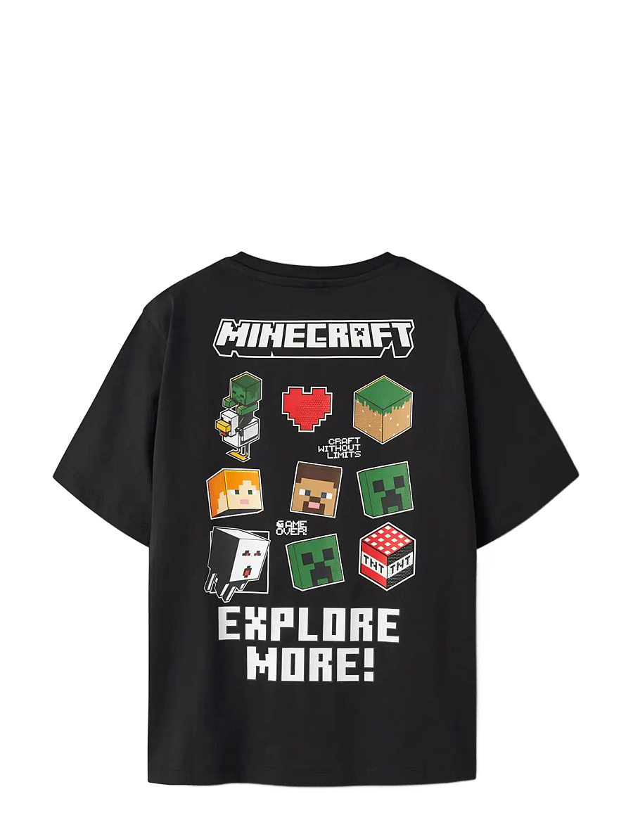 name it - NKMJULIO MINECRAFT SS NREG TOP BOX BFU - lühikeste varrukatega t-särgid - black - 1