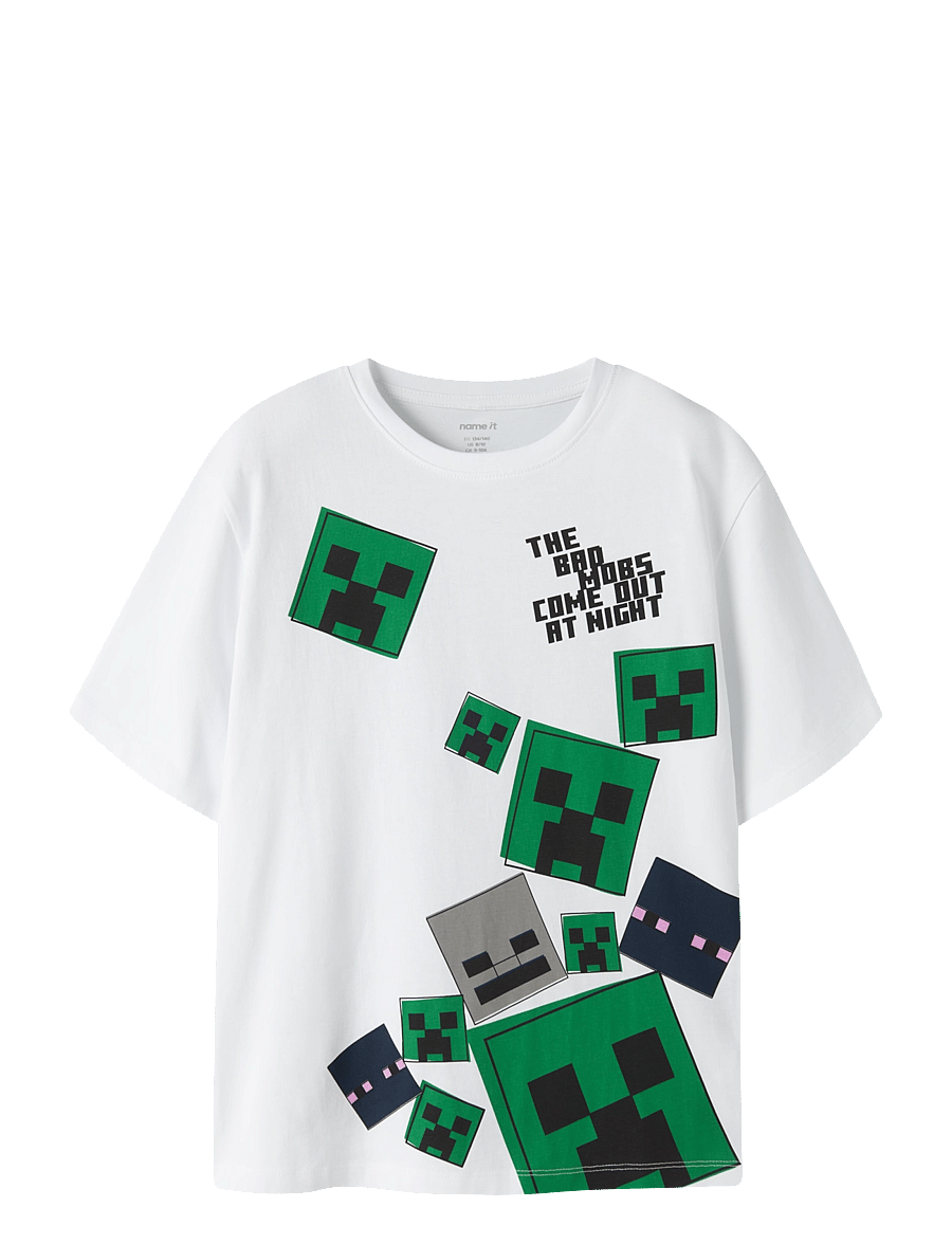 name it - NKMJULIO MINECRAFT SS NREG TOP BOX BFU - lühikeste varrukatega t-särgid - bright white - 0