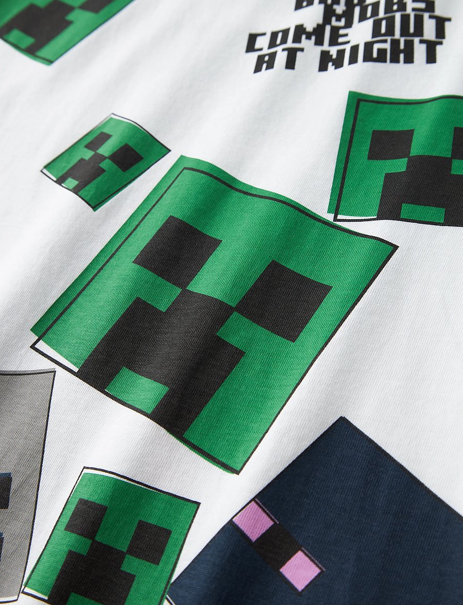 name it - NKMJULIO MINECRAFT SS NREG TOP BOX BFU - lühikeste varrukatega t-särgid - bright white - 2