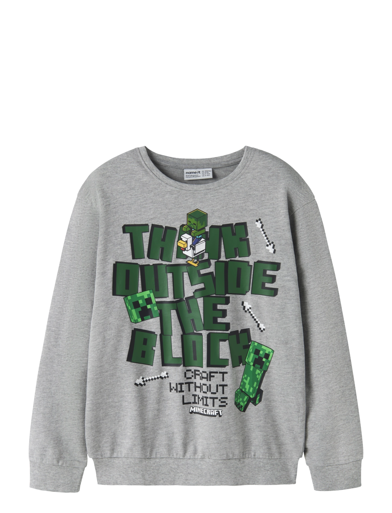 NAME IT Nkmjacks Minecraft Nreg Sweat Unb Bfu Grau - 122-128 - Kinder