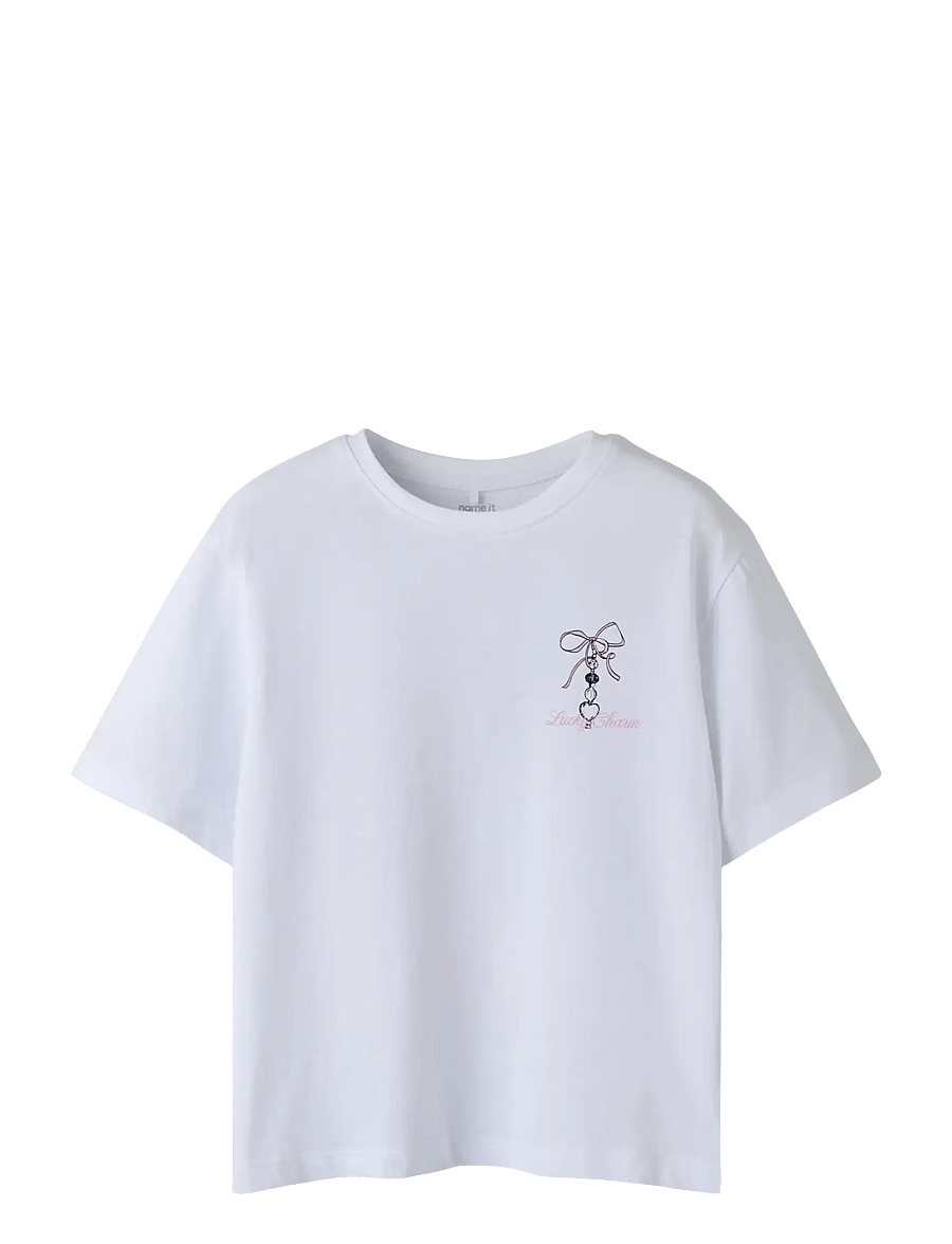 name it - NKFFALLE SS NREG TOP BOX - lühikeste varrukatega t-särgid - bright white - 0