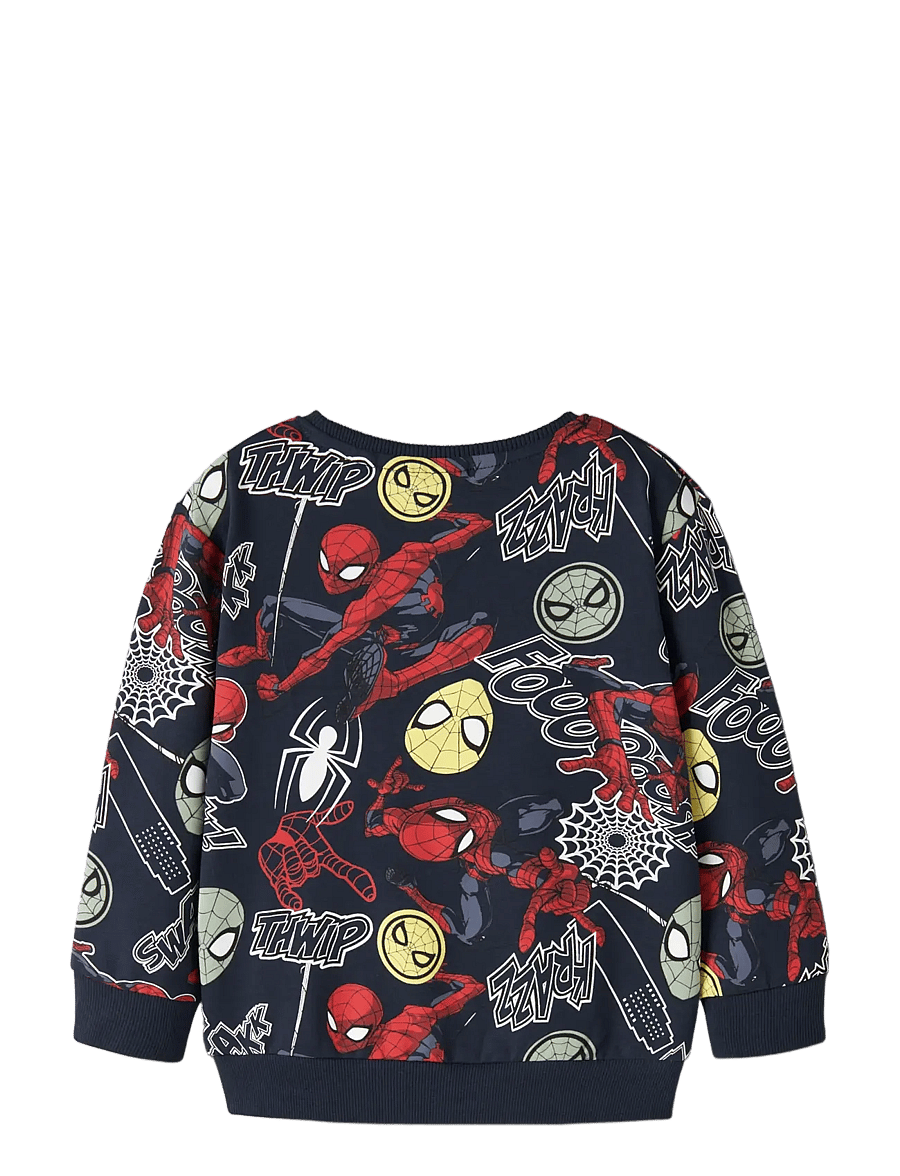 name it - NMMJACCO SPIDER NREG SWEAT UNB MAR - sweatshirts - navy blazer - 1