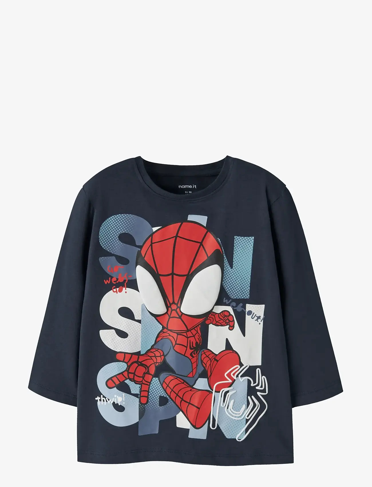 name it - NMMJUXI SPIDER LS NREG TOP BOX MAR - langærmede t-shirts - navy blazer - 0