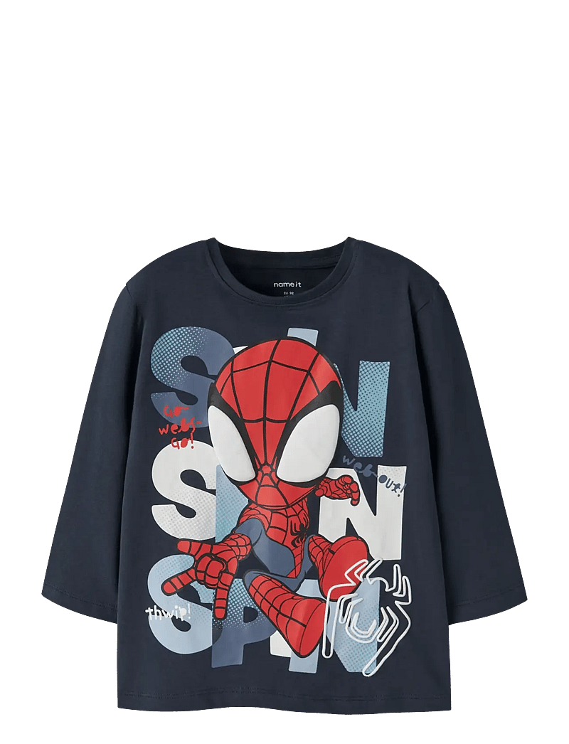 name it - NMMJUXI SPIDER LS NREG TOP BOX MAR - langærmede t-shirts - navy blazer - 0