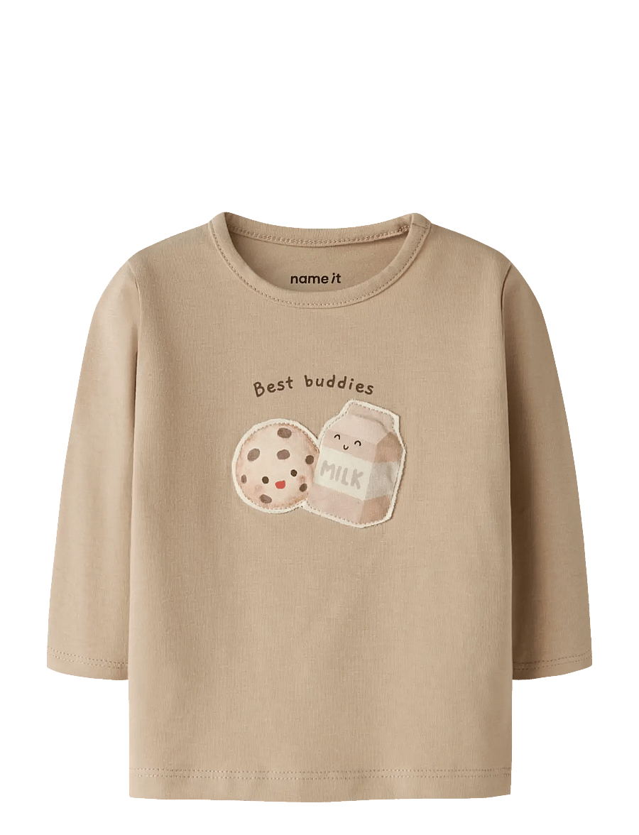 name it - NBNLOOKIES LS TOP - langärmelig - sesame - 0