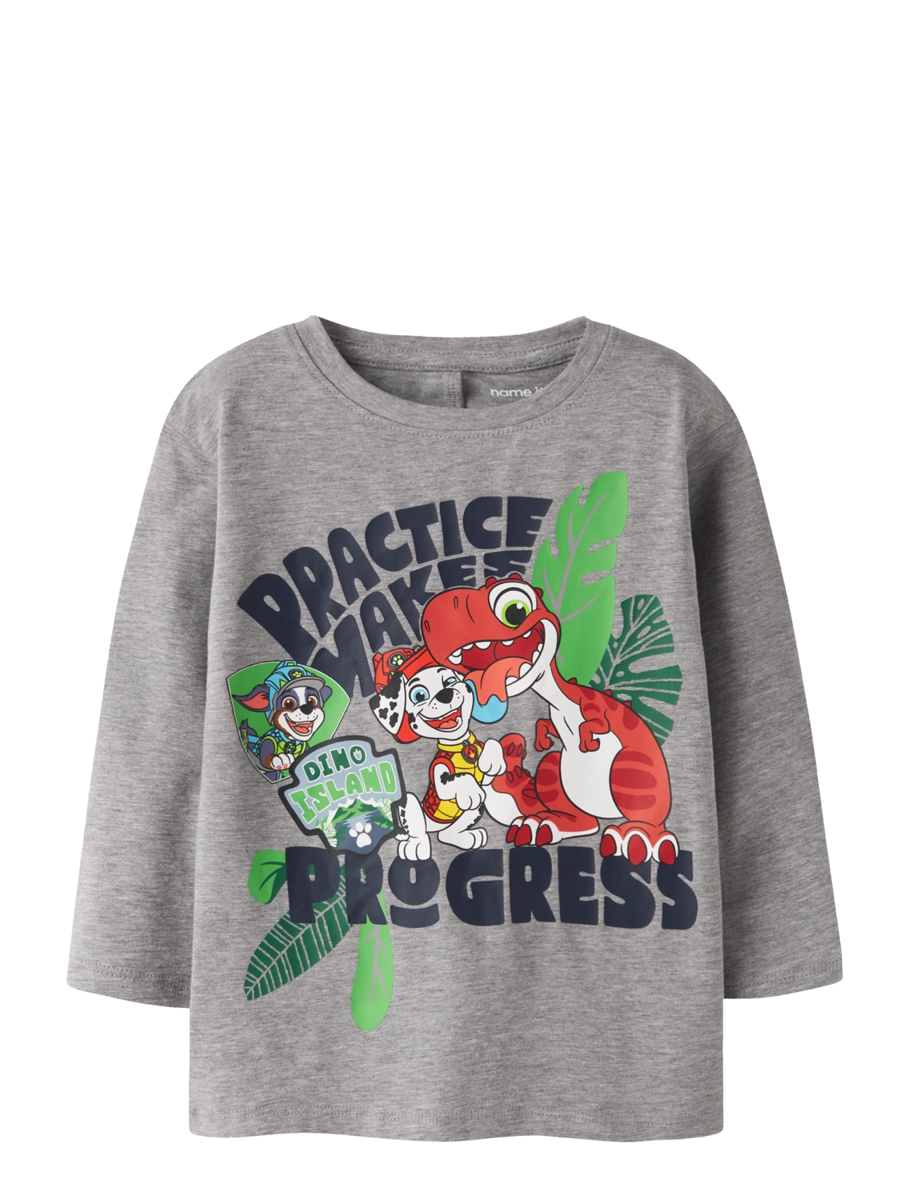 name it NMMJIK PAW LS NREG TOP BOX NOOS CPLGM - T-shirts - GREY MELANGE / grey