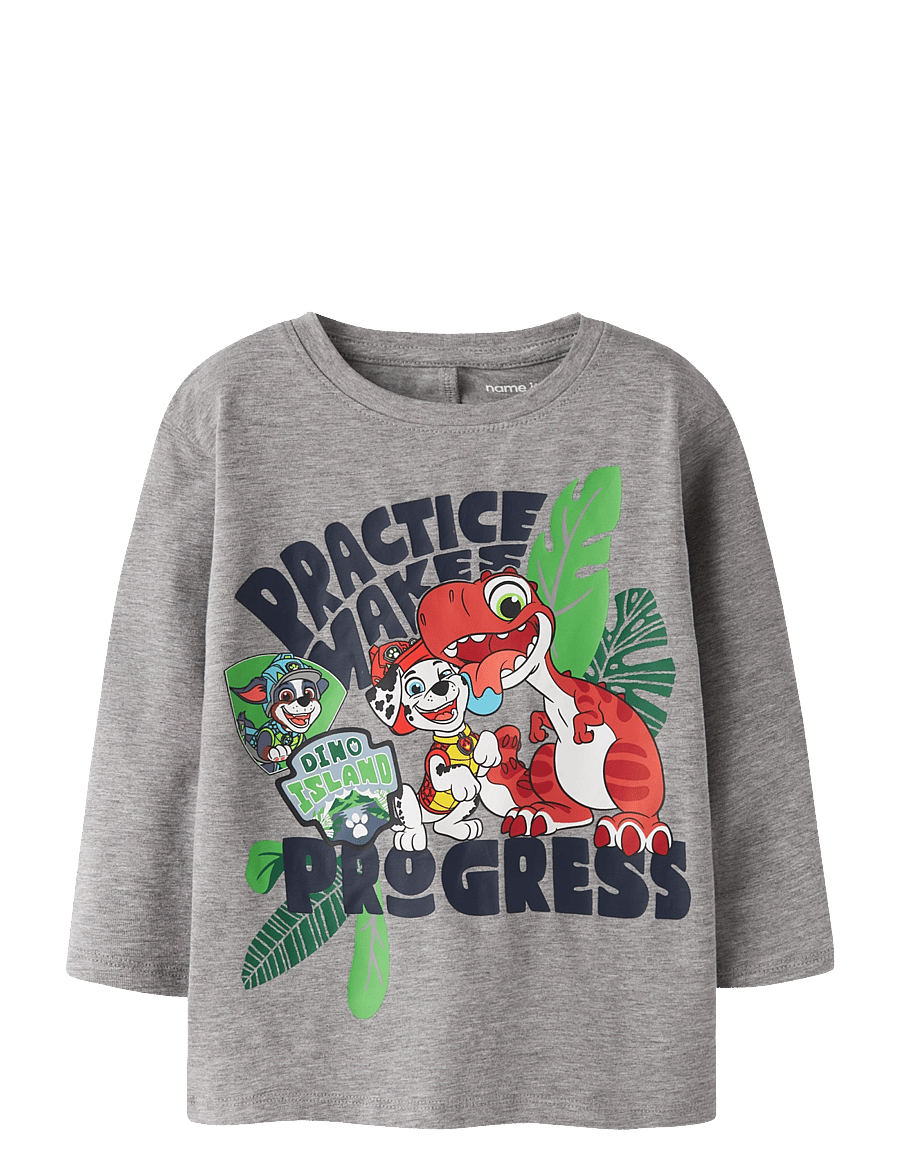 name it - NMMJIK PAW LS NREG TOP BOX NOOS CPLGM - pikkade varrukatega t-särgid - grey melange - 0