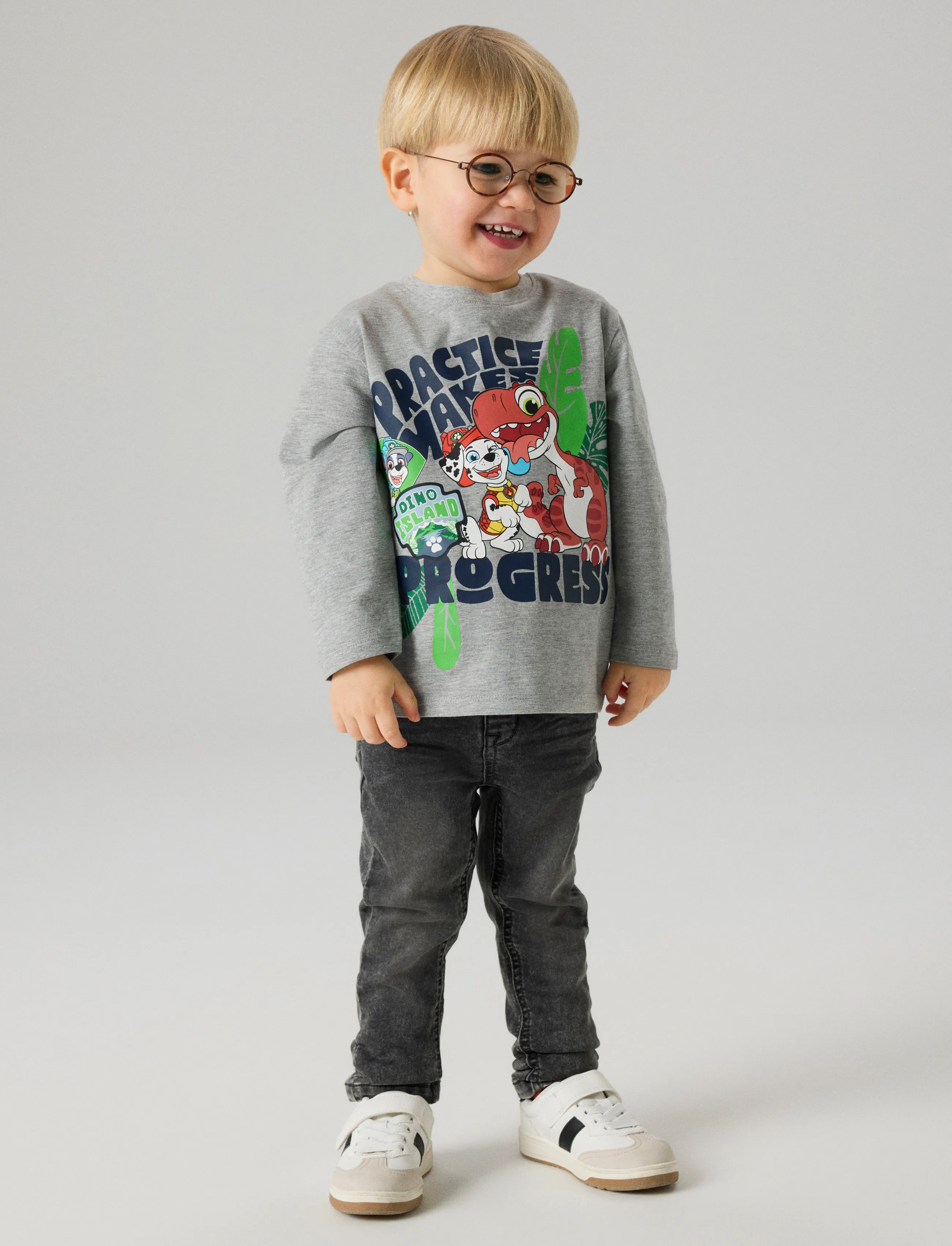 name it - NMMJIK PAW LS NREG TOP BOX NOOS CPLGM - pikkade varrukatega t-särgid - grey melange - 3
