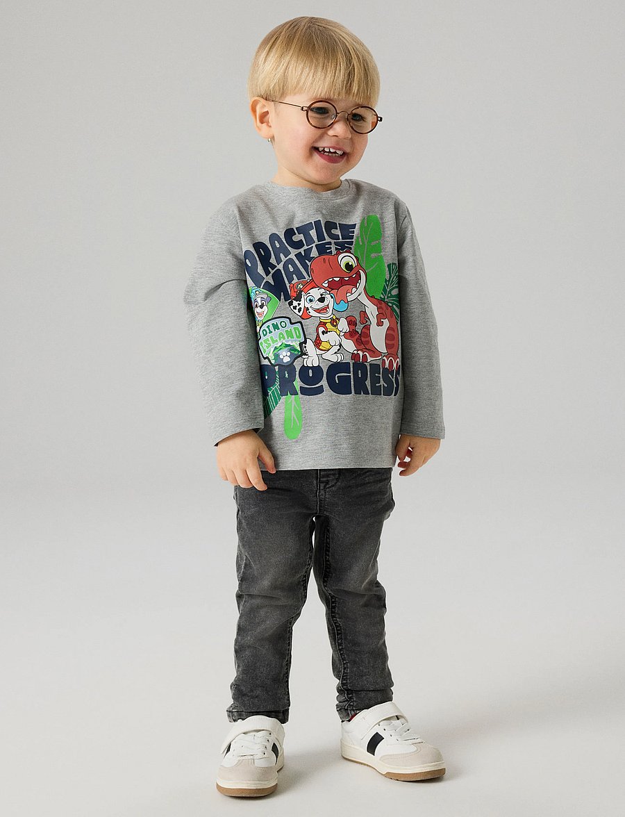 name it - NMMJIK PAW LS NREG TOP BOX NOOS CPLGM - pikkade varrukatega t-särgid - grey melange - 3