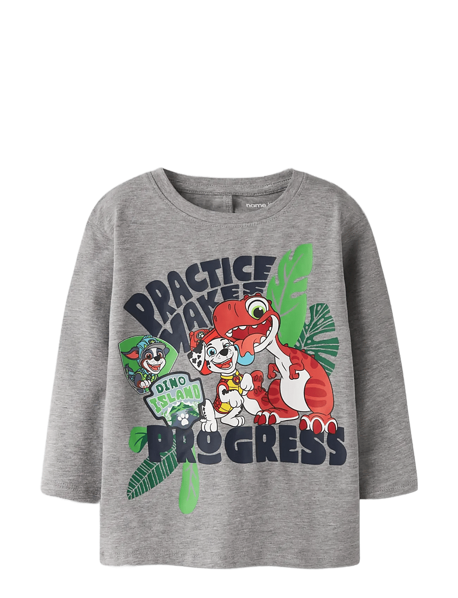 name it - NMMJIK PAW LS NREG TOP BOX NOOS CPLGM - pikkade varrukatega t-särgid - grey melange - 1