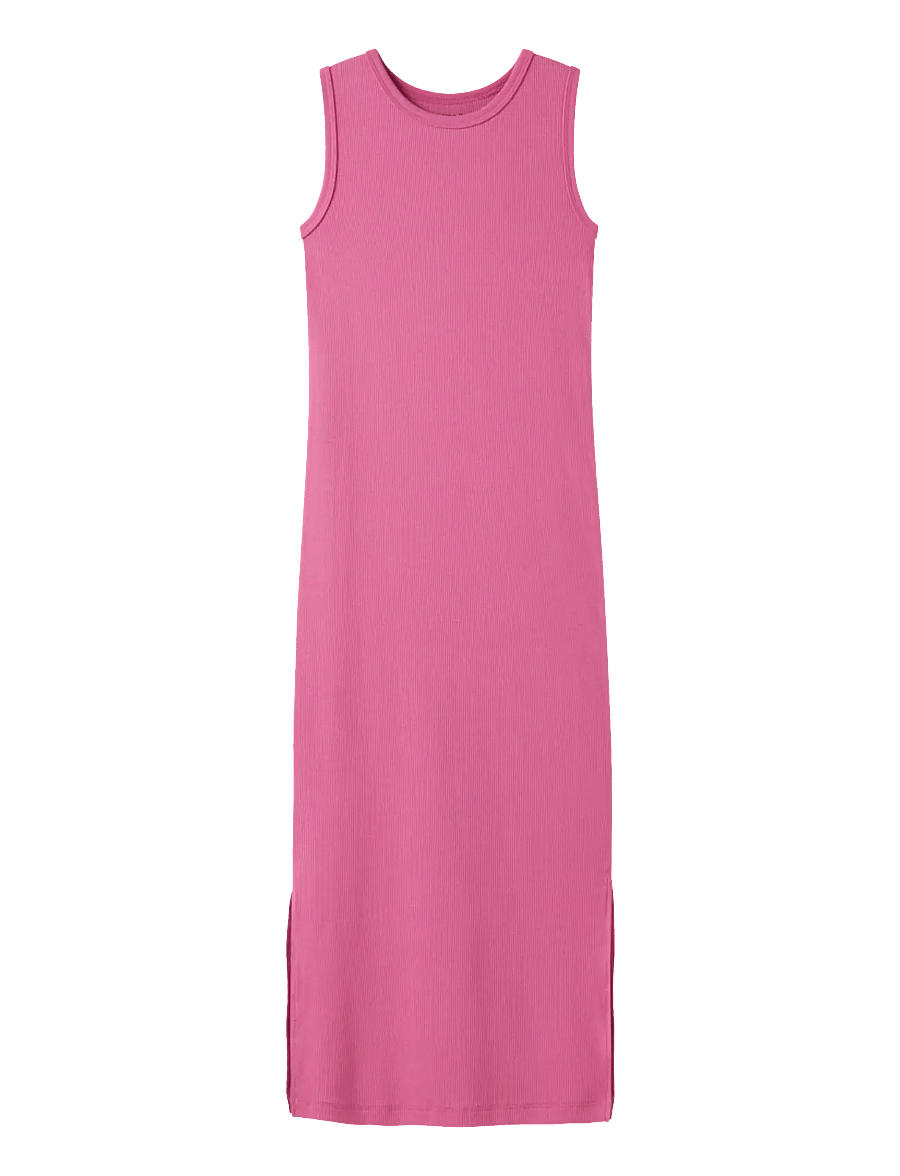 name it - NKFNAKAL SL SLIM MAXI DRESS NOOS - ermalausir hversdagskjólar - strawberry moon - 0