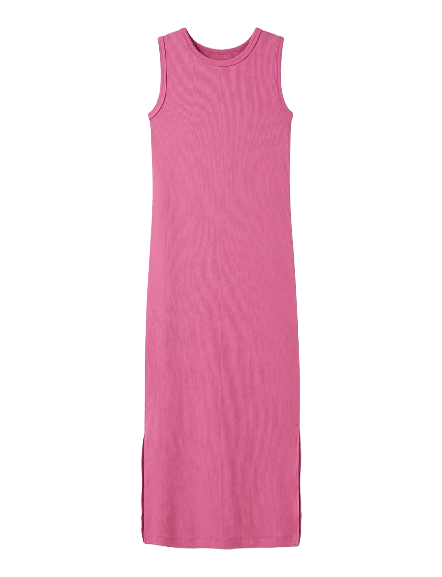name it - NKFNAKAL SL SLIM MAXI DRESS NOOS - ermalausir hversdagskjólar - strawberry moon - 2