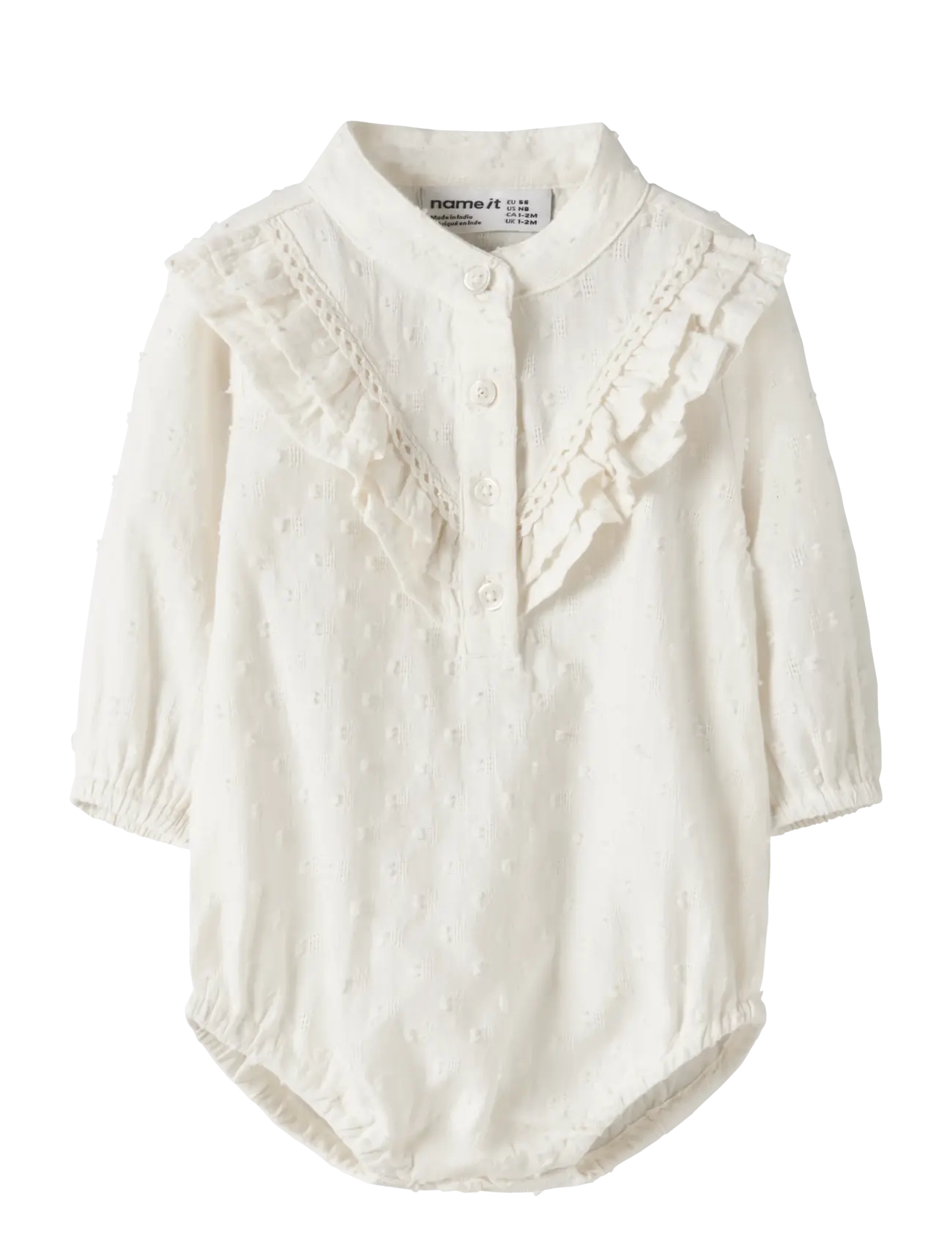 name it NBFLEXIE LS BODY - Baby 0 -2 years - ANTIQUE WHITE / white