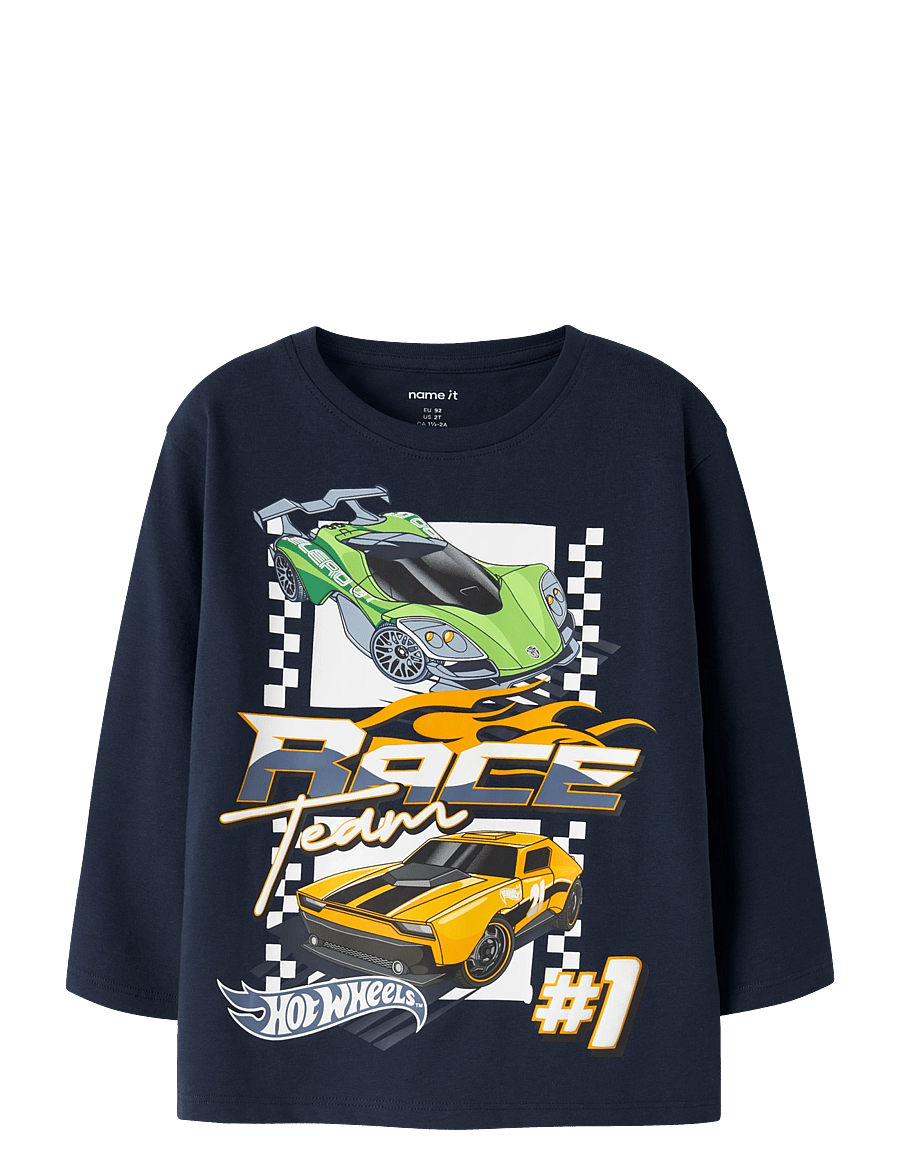 name it - NMMJUNIOR HOTWHEELS LS NREG TOP BOX MAT - navy blazer - 0