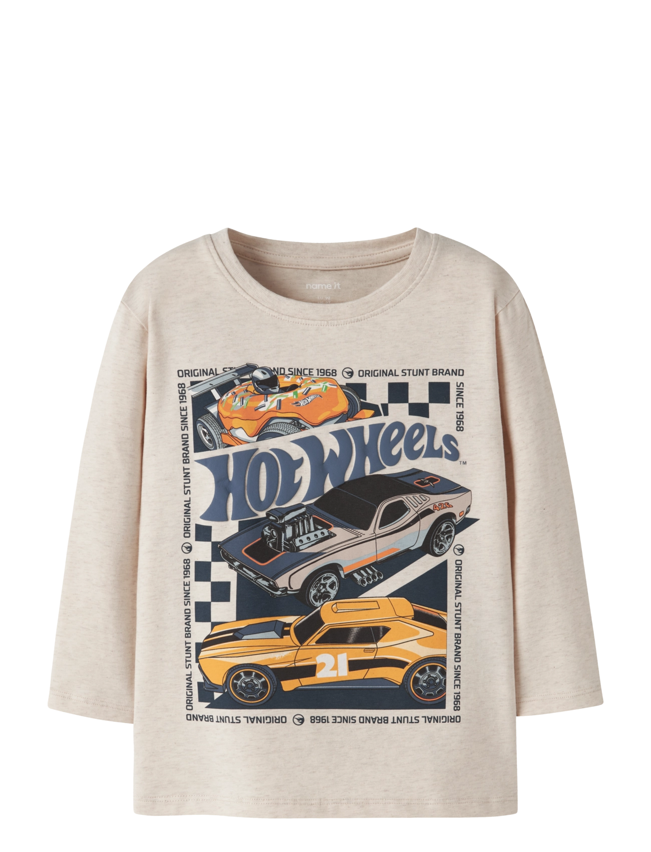 NAME IT Nmmjunior Hotwheels Ls Nreg Oberteil Box Mat Beige - 92 - Kinder