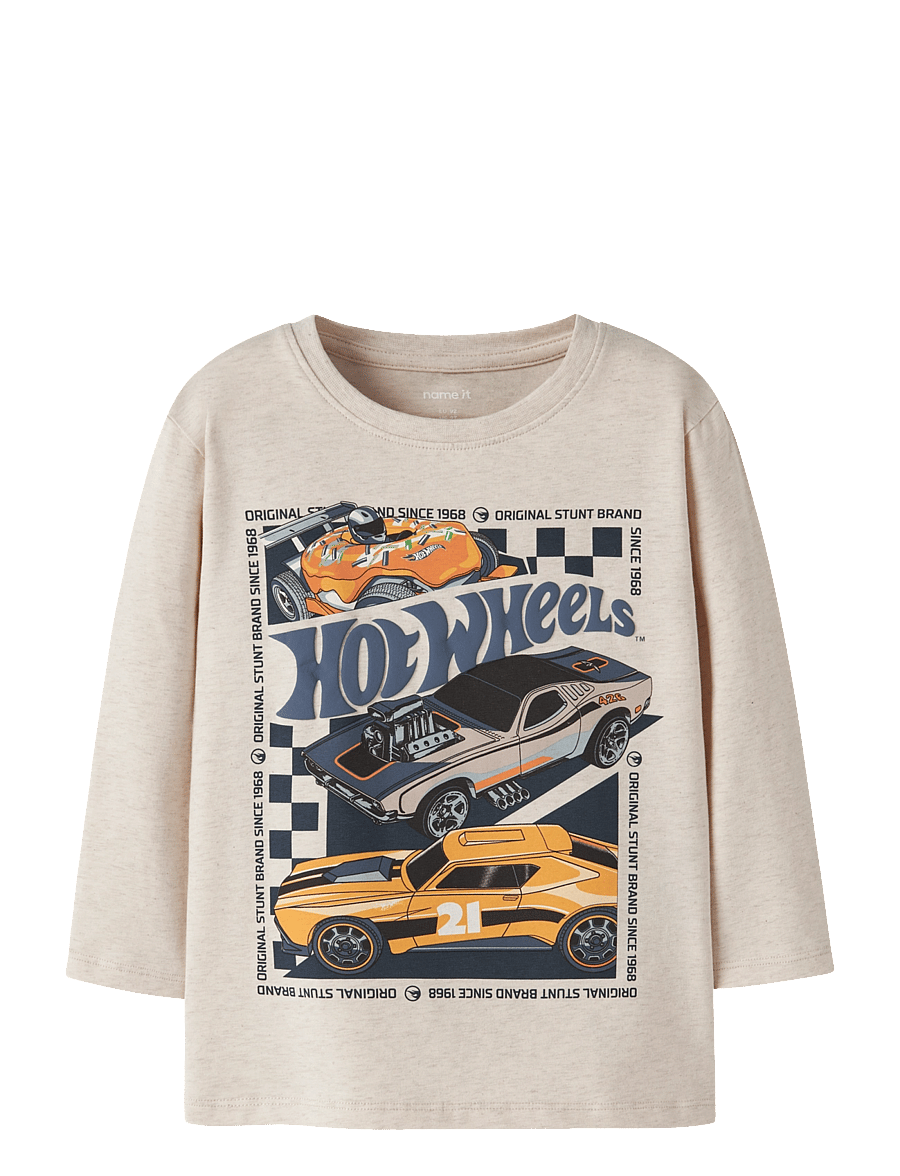 name it - NMMJUNIOR HOTWHEELS LS NREG TOP BOX MAT - peyote melange - 0