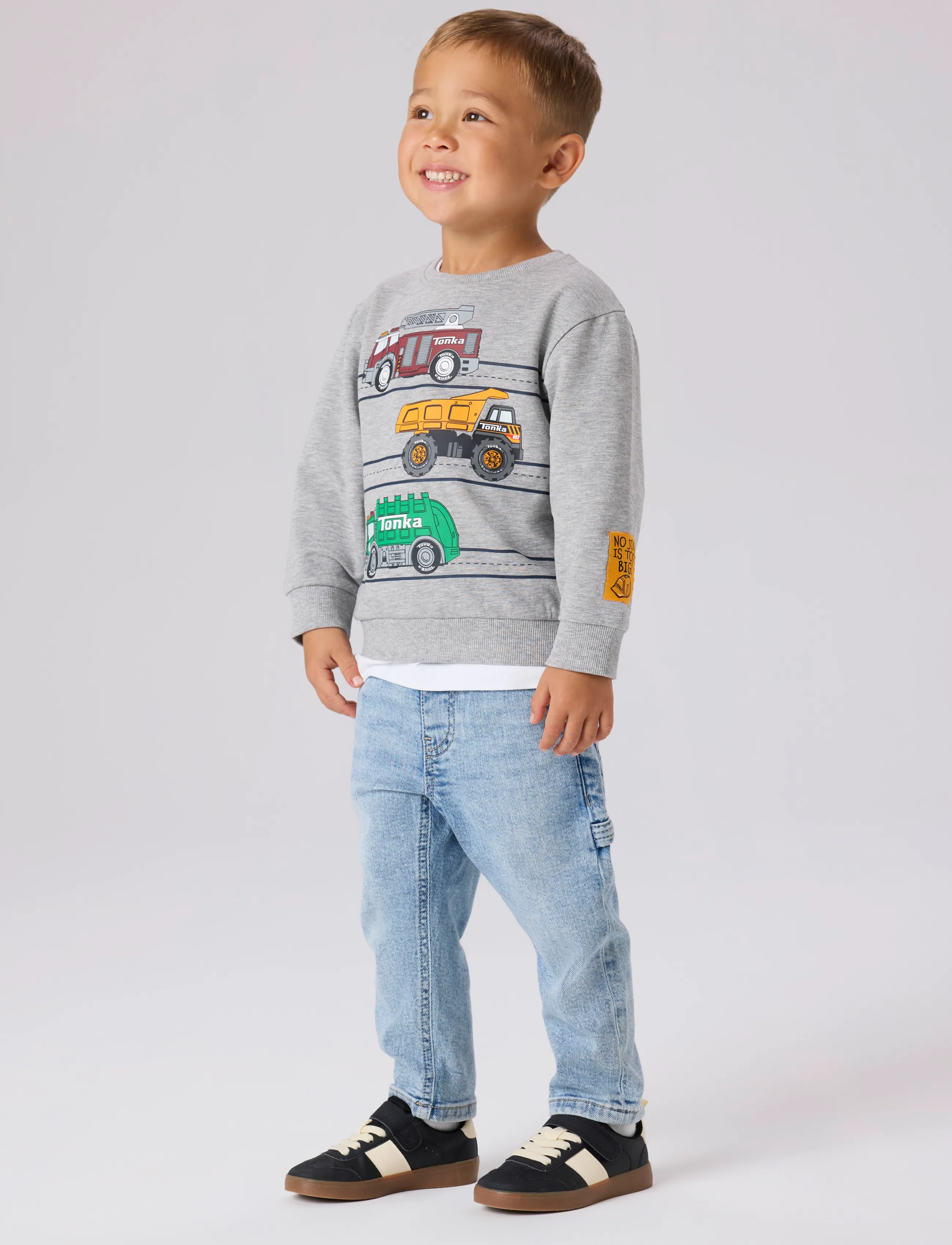 name it - NMMJORGE TONKA NREG SWEAT UNB CPLG - grey melange - 2