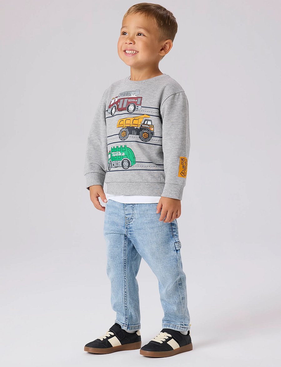 name it - NMMJORGE TONKA NREG SWEAT UNB CPLG - grey melange - 2