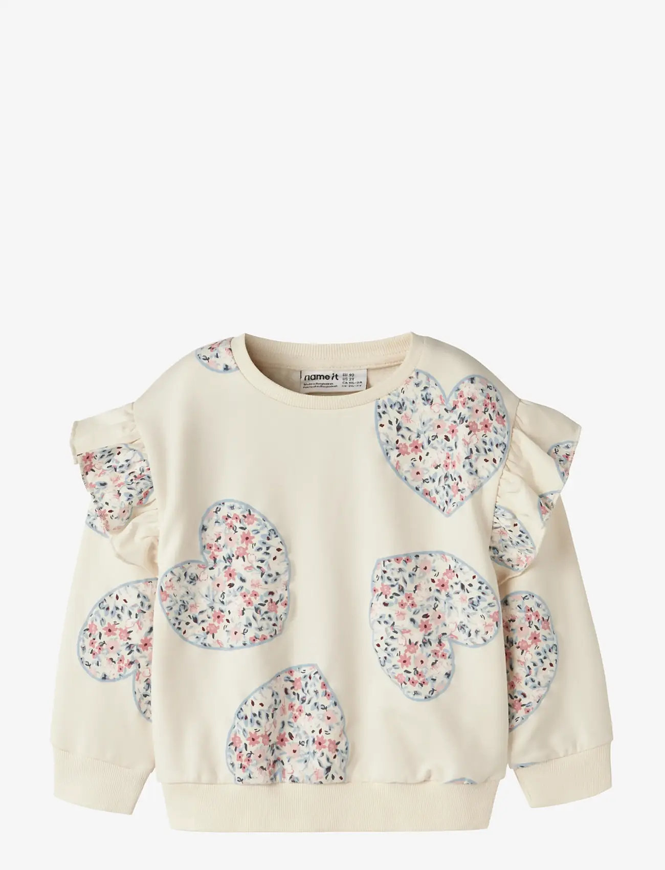 name it - NMFKIWILE LS NREG SWEAT UNB - sweatshirts - antique white - 0