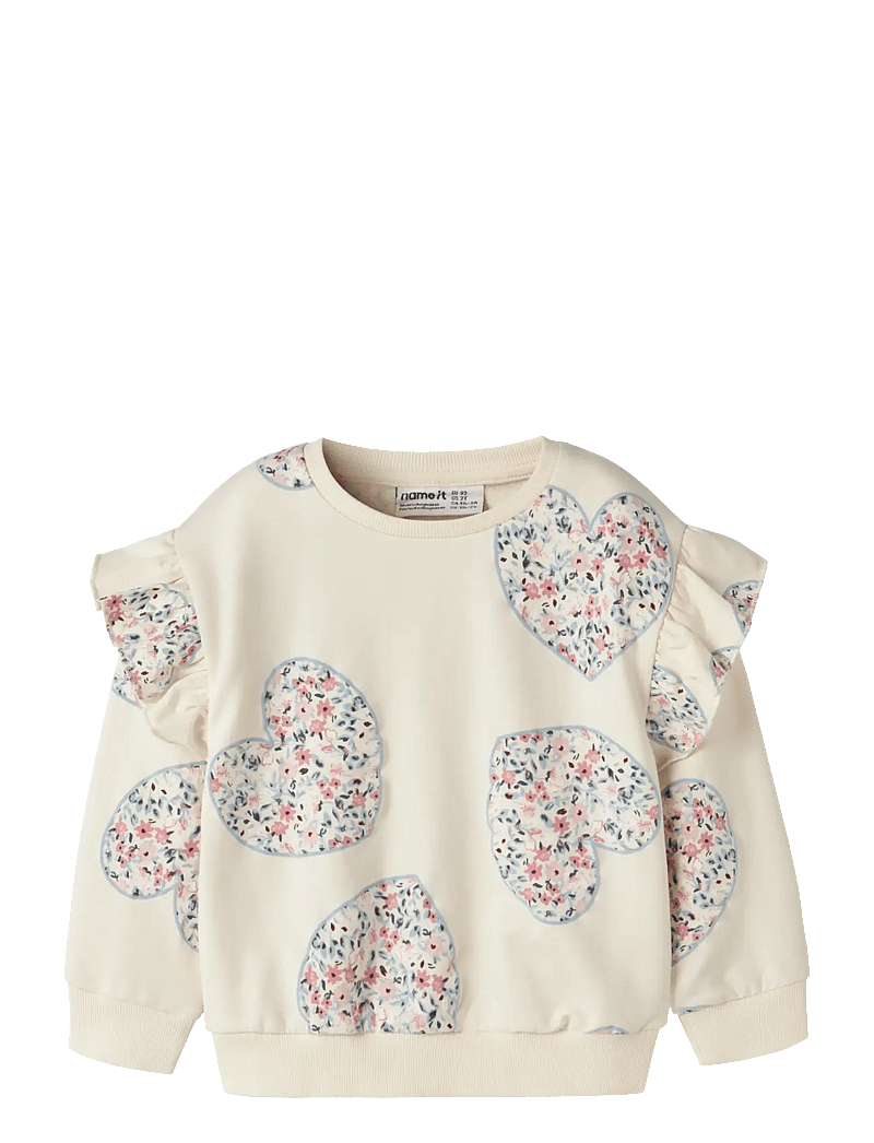 name it - NMFKIWILE LS NREG SWEAT UNB - sweatshirts - antique white - 0
