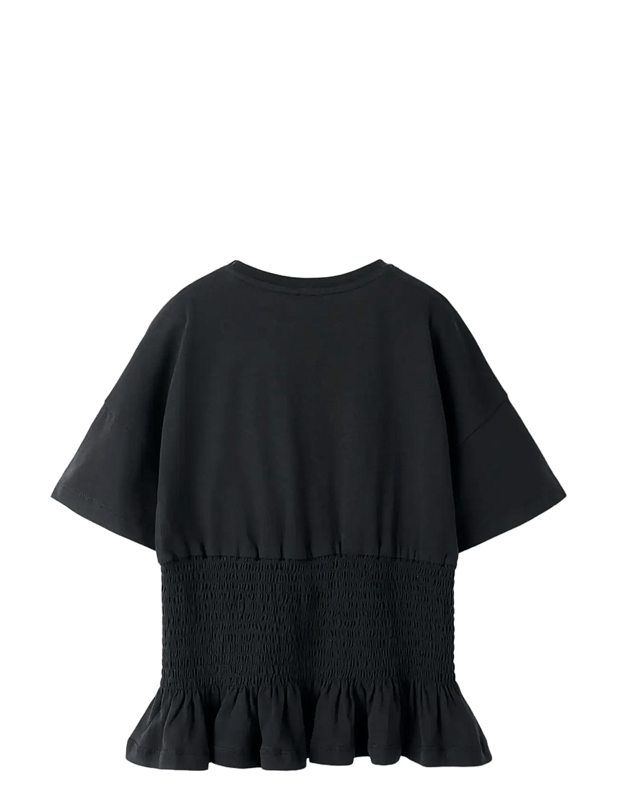 name it - NKFSILLY SS TOP - kortermede t-skjorter - black - 2