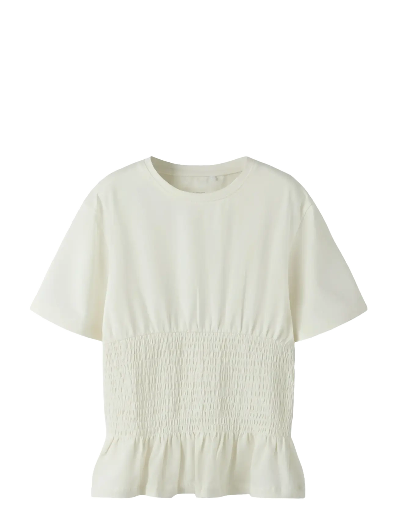 name it Nkfsilly Ss Top, Børn, Kortærmet Smock Peplum Top, Cream, Str: 134-140