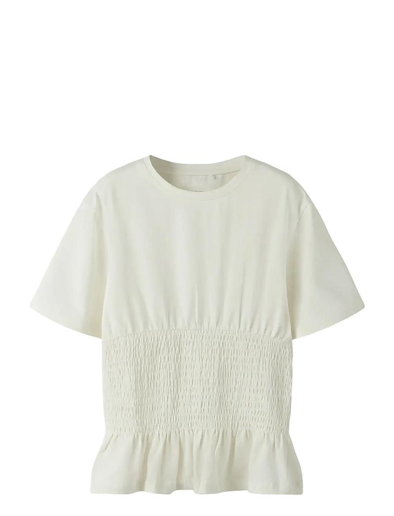 name it - NKFSILLY SS TOP - kortærmede t-shirts - cloud dancer - 0