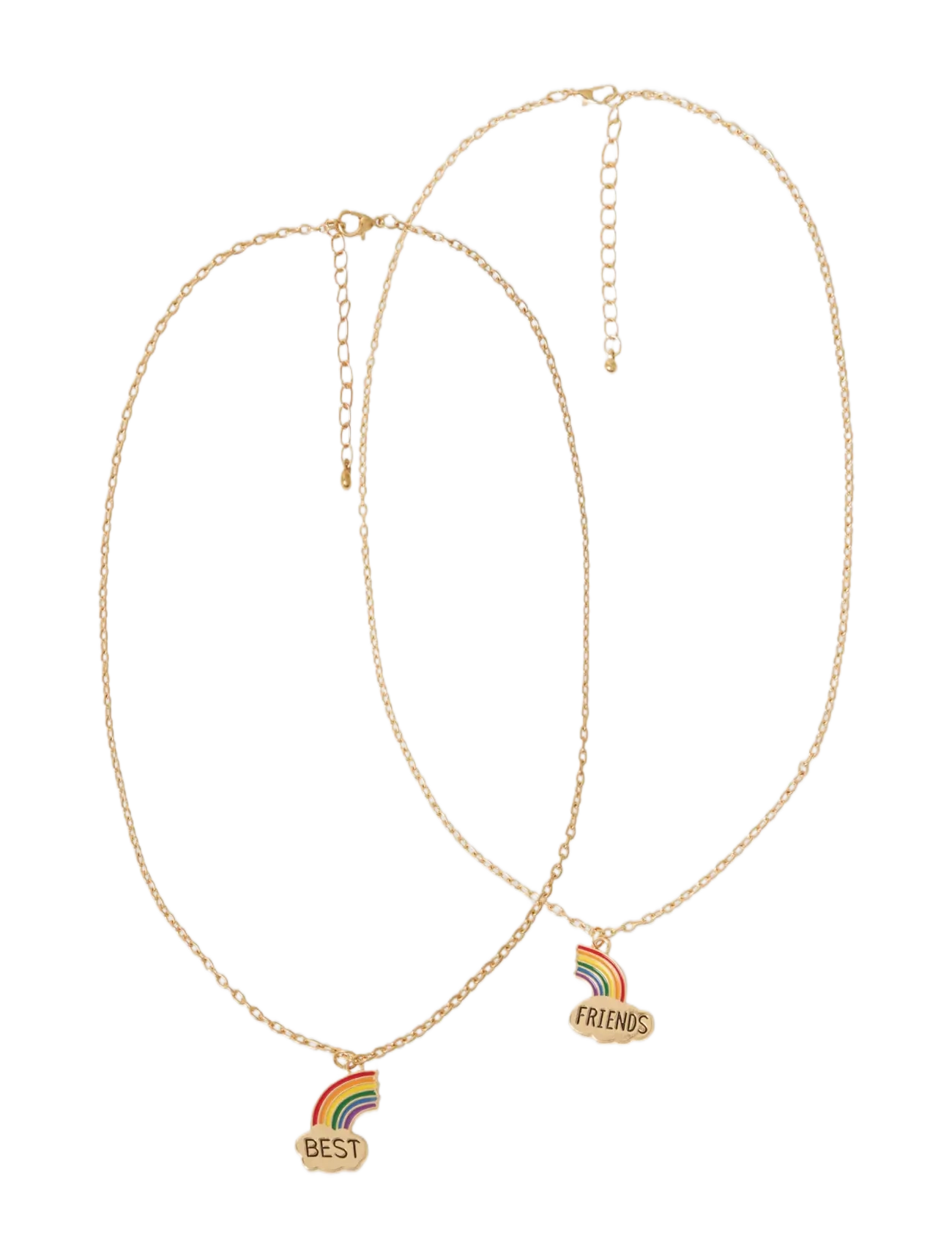 name it - NMFLFRIENDS 2P NECKLACE - halsketten - gold colour - 2