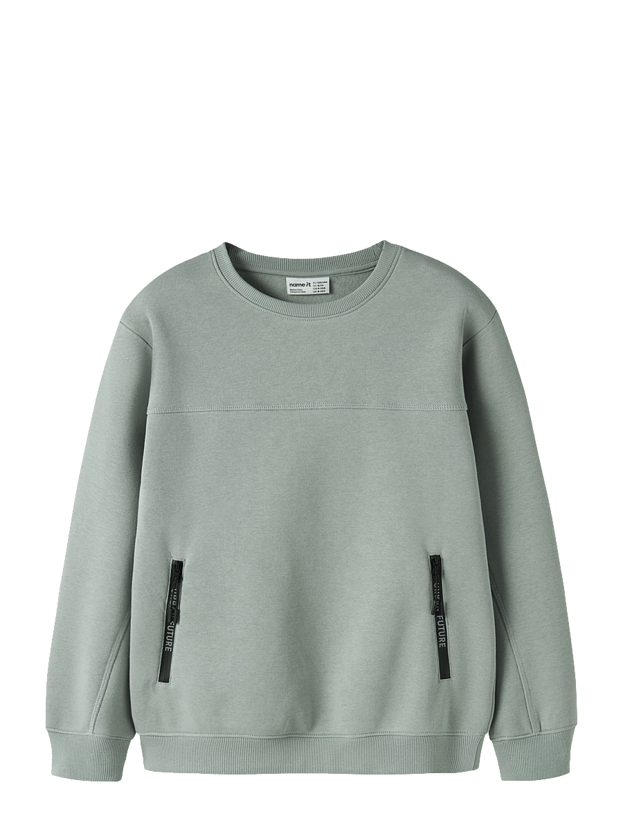 name it - NKMLEO LS NREG SWEAT BRU - dressipluusid - green milieu - 0