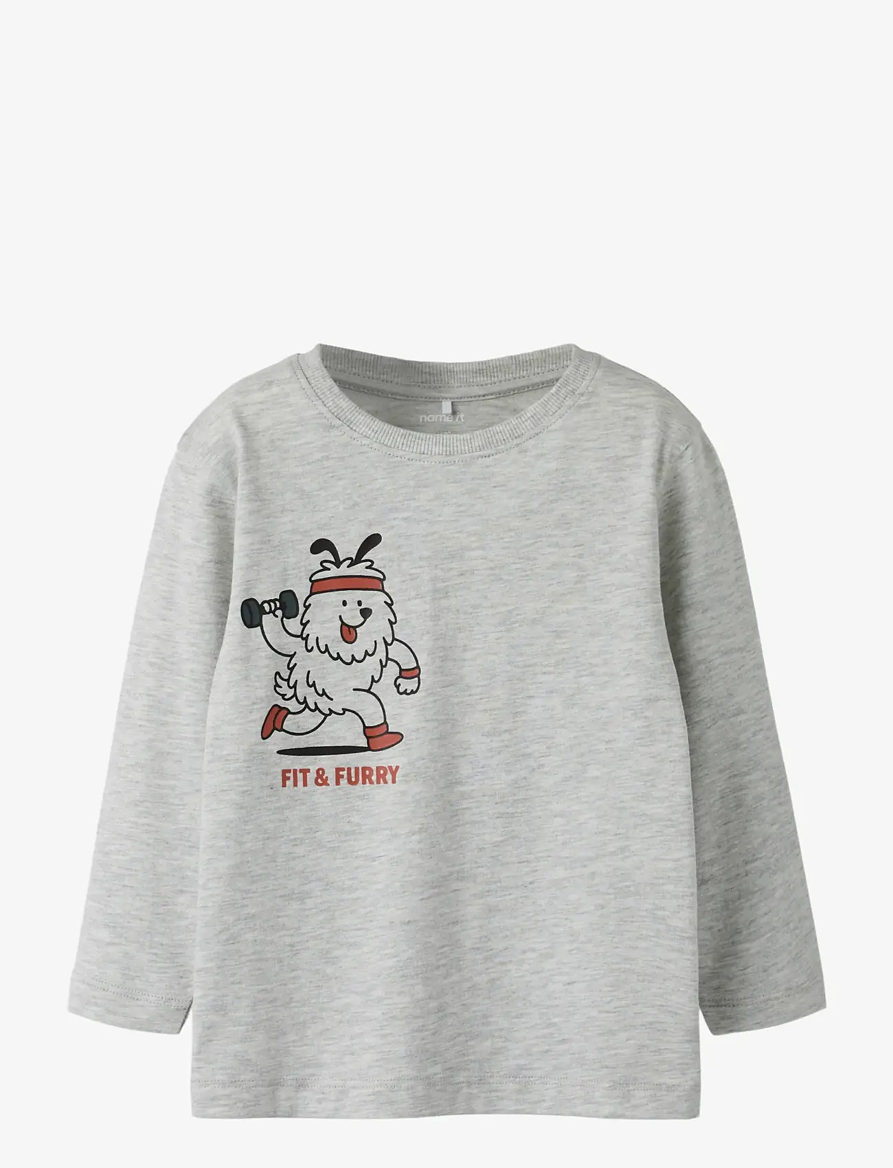 name it - NMMTIKO LS NREG TOP - langærmede t-shirts - light grey melange - 0
