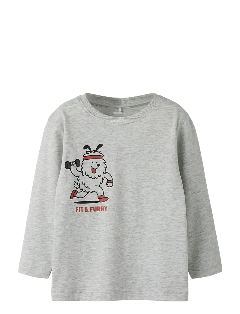 name it - NMMTIKO LS NREG TOP - langærmede t-shirts - light grey melange - 0