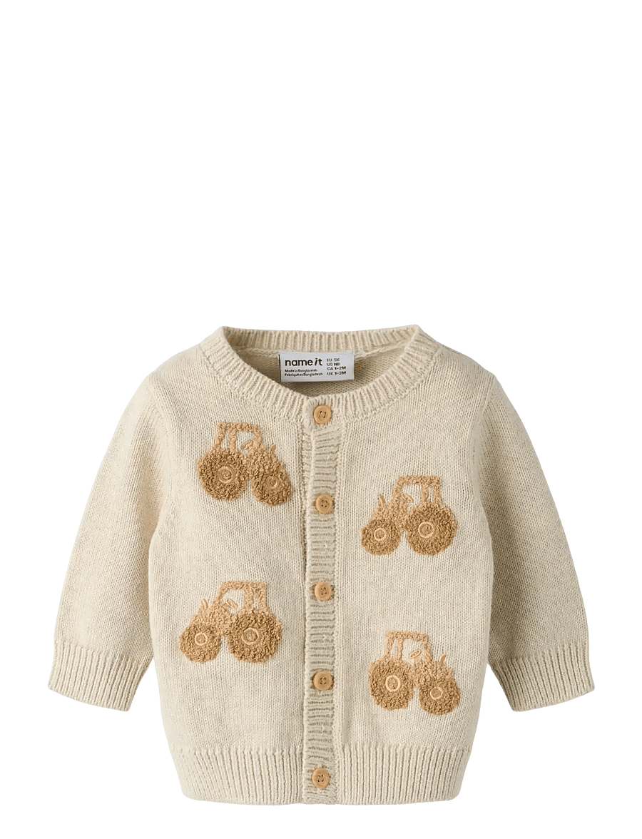 name it - NBMLONDON LS KNIT CARD - peyote melange - 0