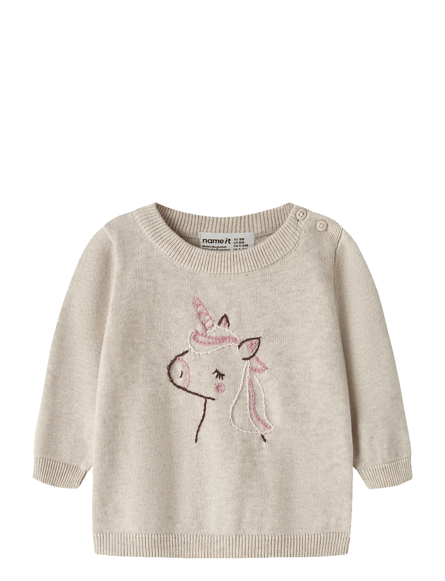 name it - NBFLALOTTA LS KNIT - trøjer - peyote melange - 0