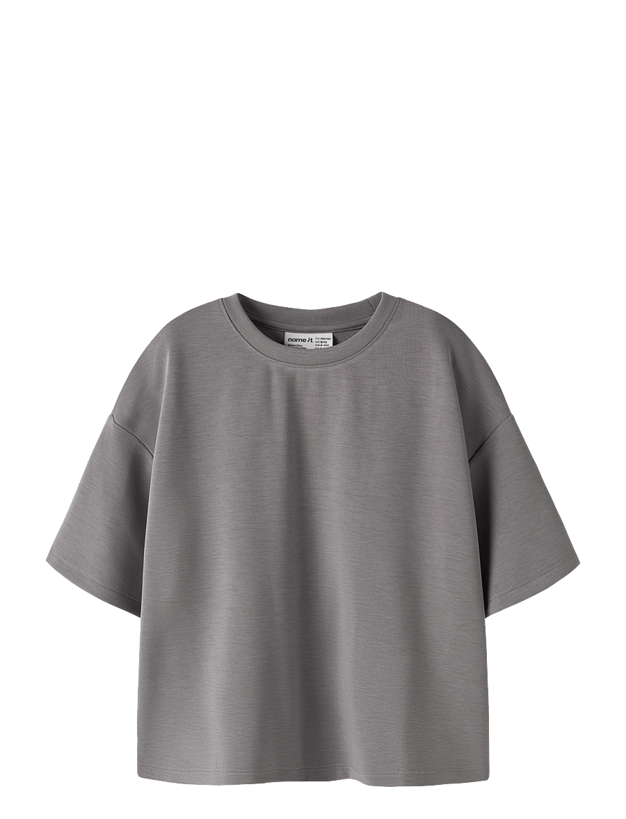 name it - NKFLIVIA SS RLX SH TOP - sweatshirts - silver filigree - 0