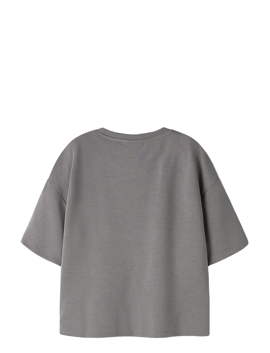 name it - NKFLIVIA SS RLX SH TOP - sweatshirts - silver filigree - 1