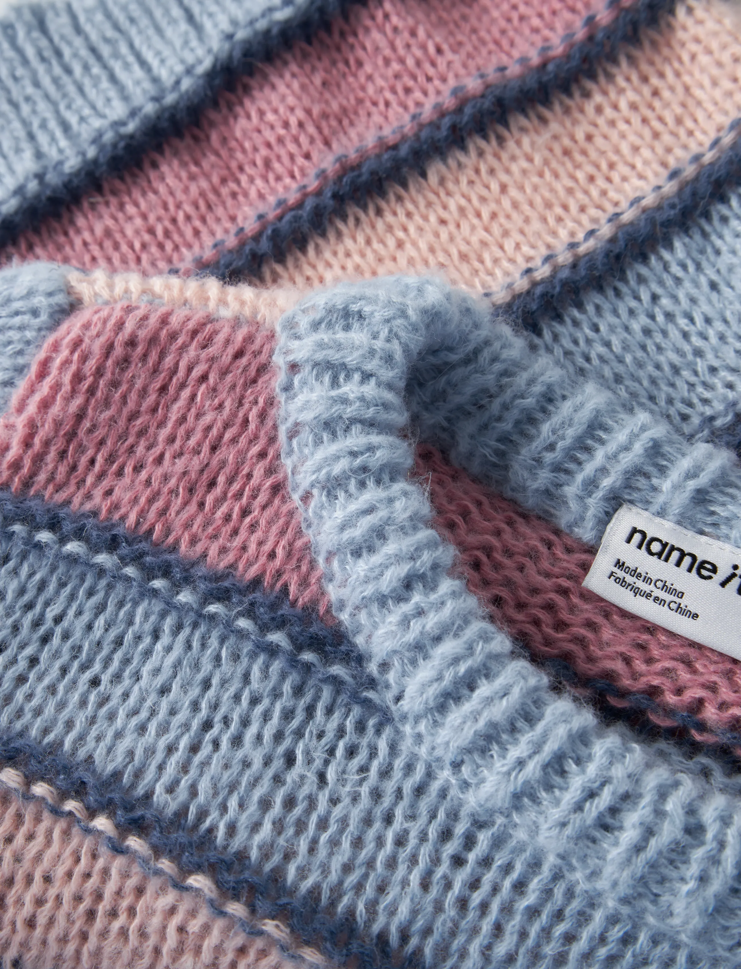 name it - NMFLERNORT LS KNIT - subdued blue - 2