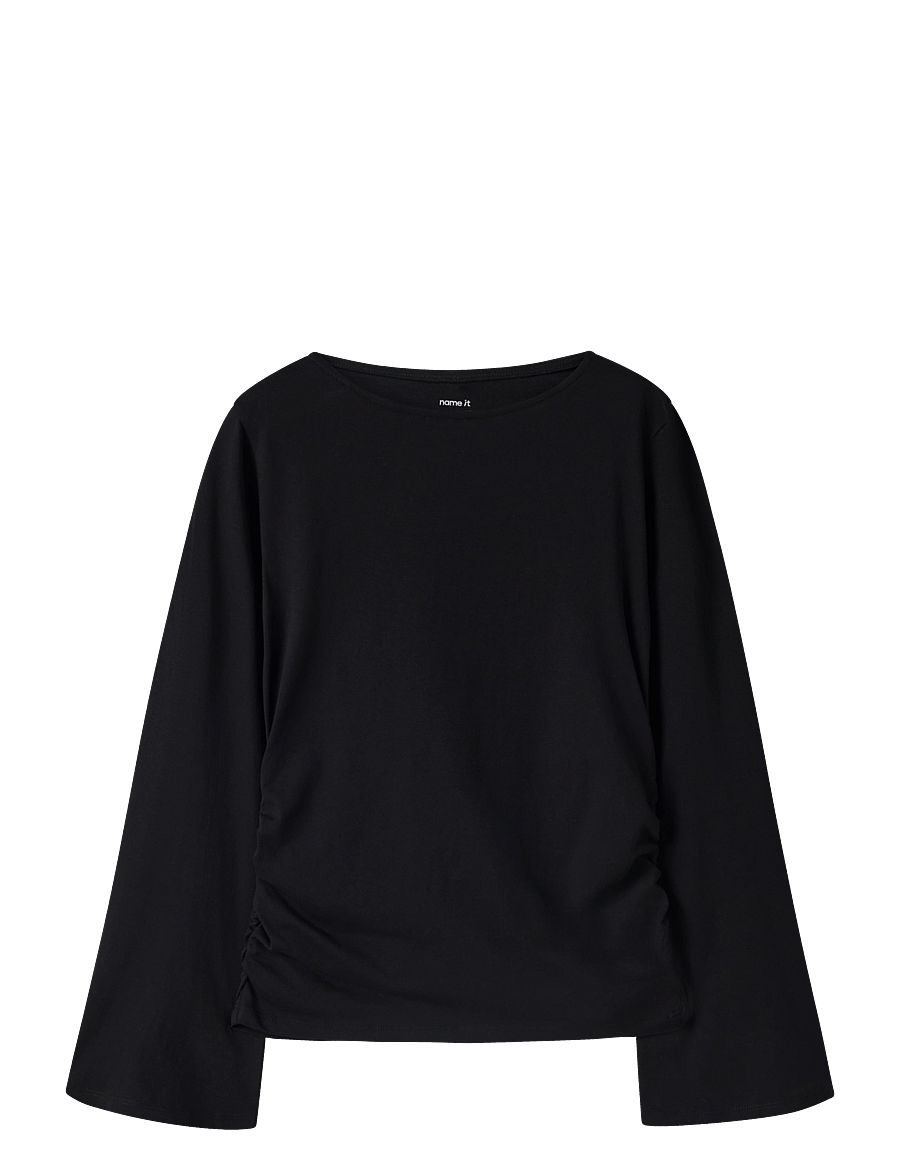 name it - NKFLANNI LS TOP - pikkade varrukatega t-särgid - black - 0