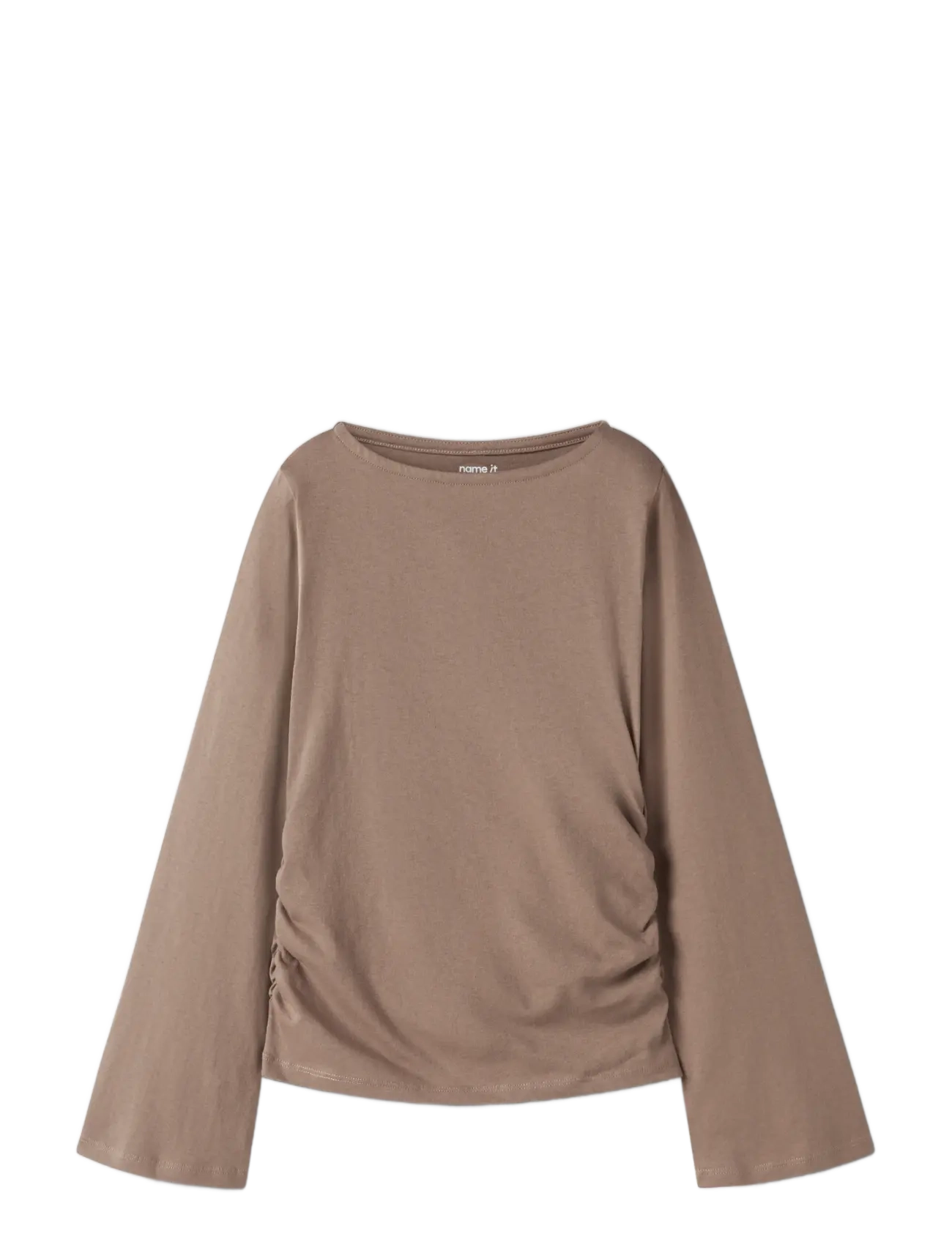 name it - NKFLANNI LS TOP - pikkade varrukatega t-särgid - brown lentil - 2