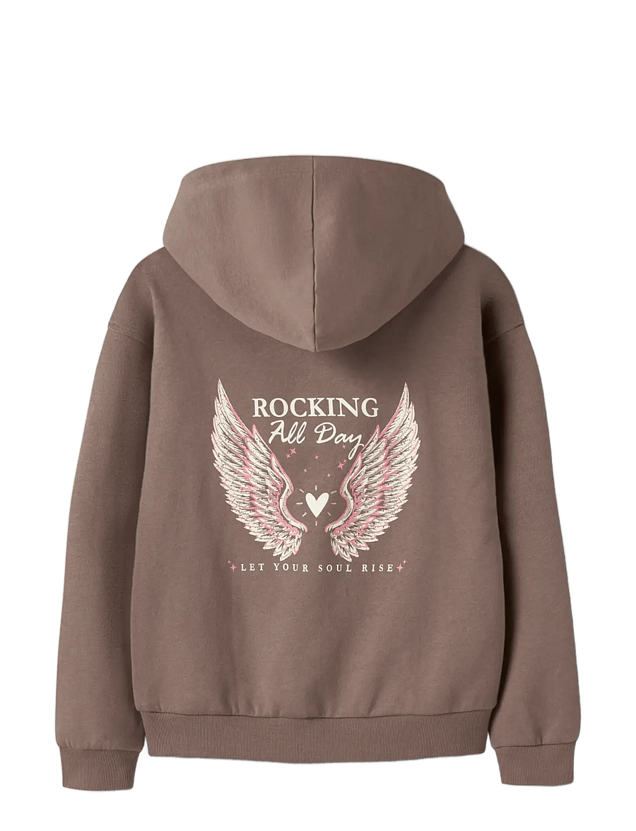 name it - NKFLOTUSE LS RLX SWEAT WH BRU - kapuutsiga pusad - brown lentil - 1
