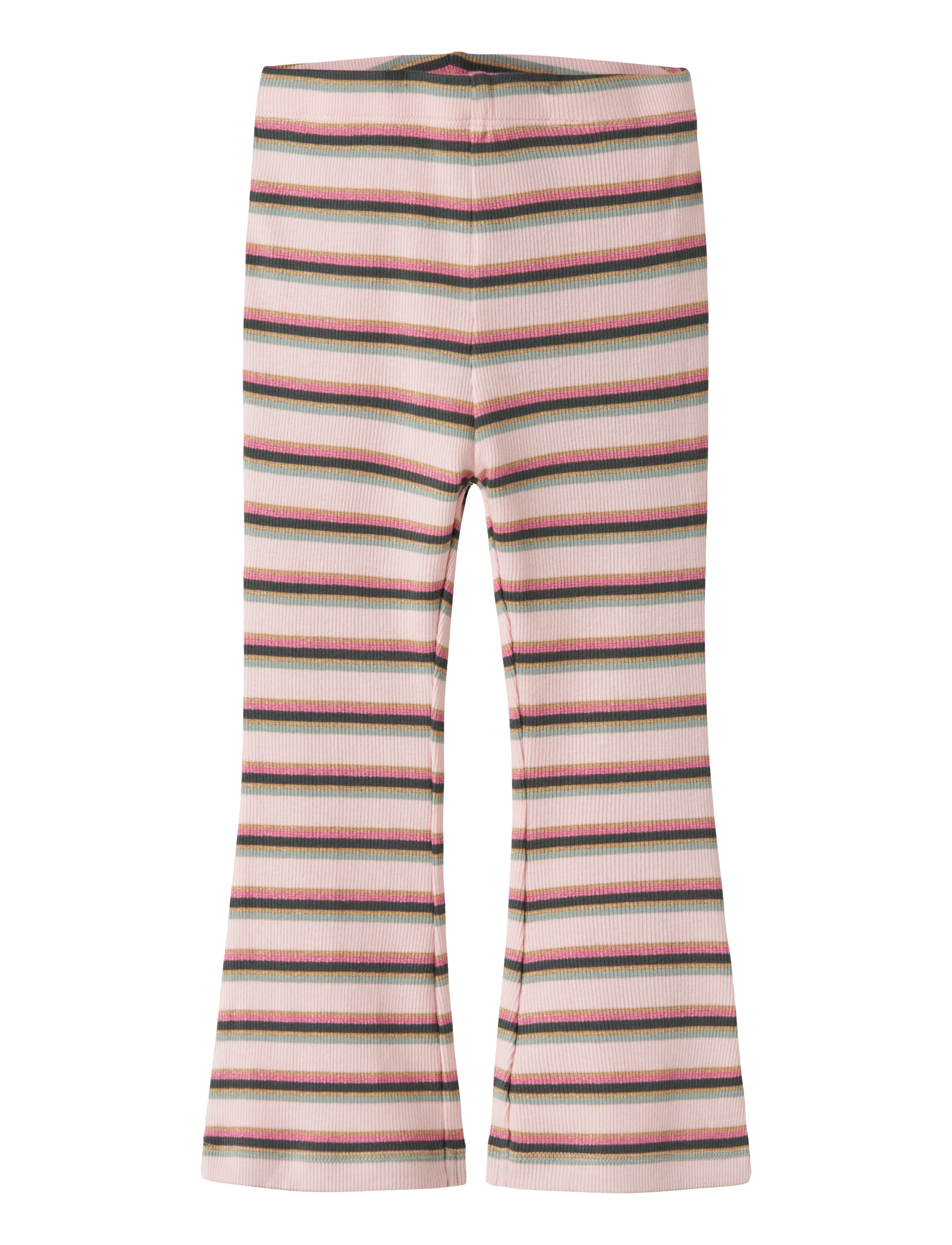 name it Nmflaverne Xsl Flared Legging, Børn, Ribbede Flared Leggings, Pink, Str: 116