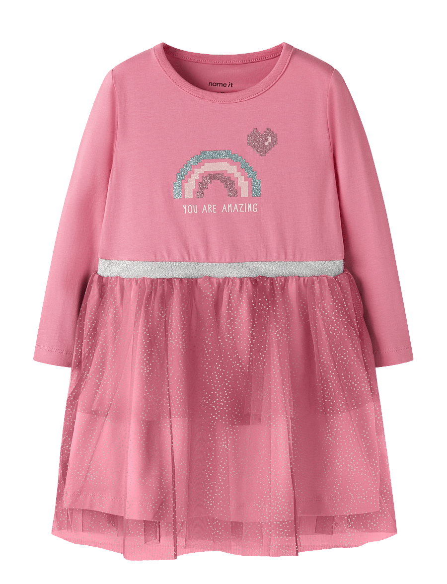 name it - NMFLAHAPPI LS DRESS - langärmelige freizeitkleider - flowering ginger - 0