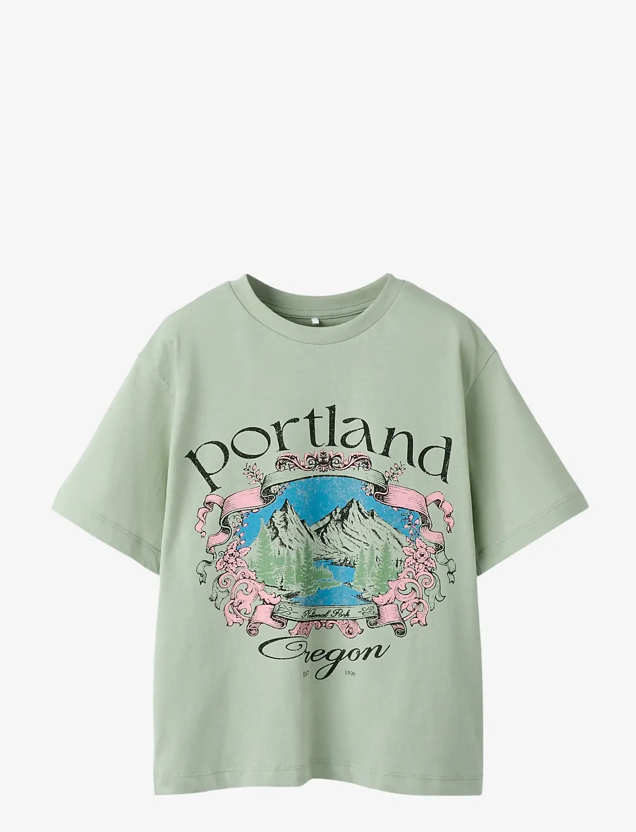 name it - NKFOLISA SS NREG TOP - kortærmede t-shirts - aqua gray - 1