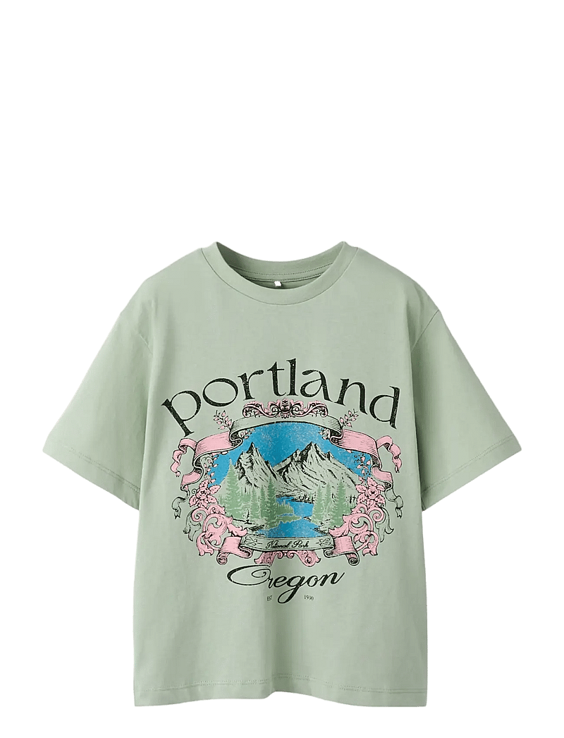 name it - NKFOLISA SS NREG TOP - lühikeste varrukatega t-särgid - aqua gray - 1