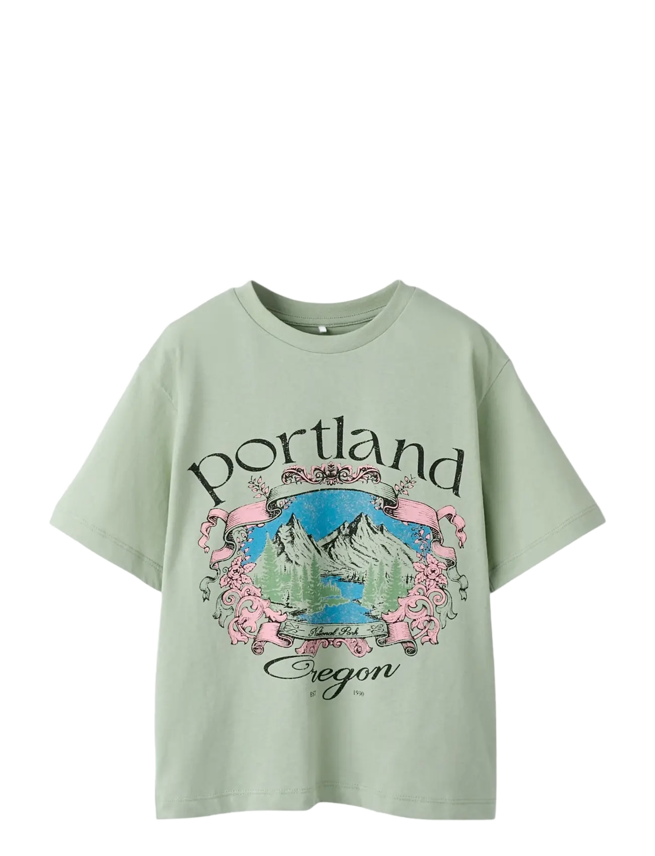 name it NKFOLISA SS NREG TOP - Kläder - AQUA GRAY / green