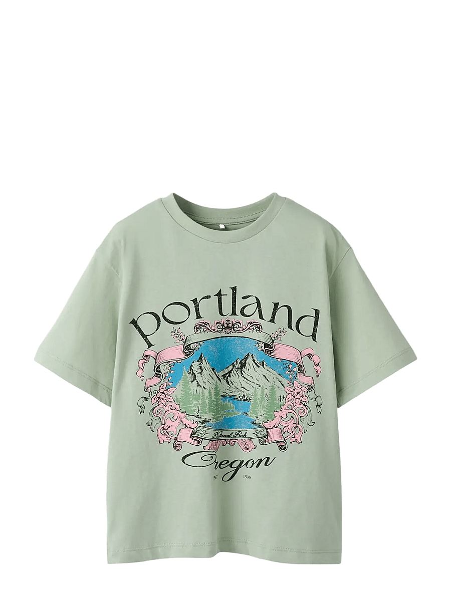 name it - NKFOLISA SS NREG TOP - kurzärmelige - aqua gray - 1