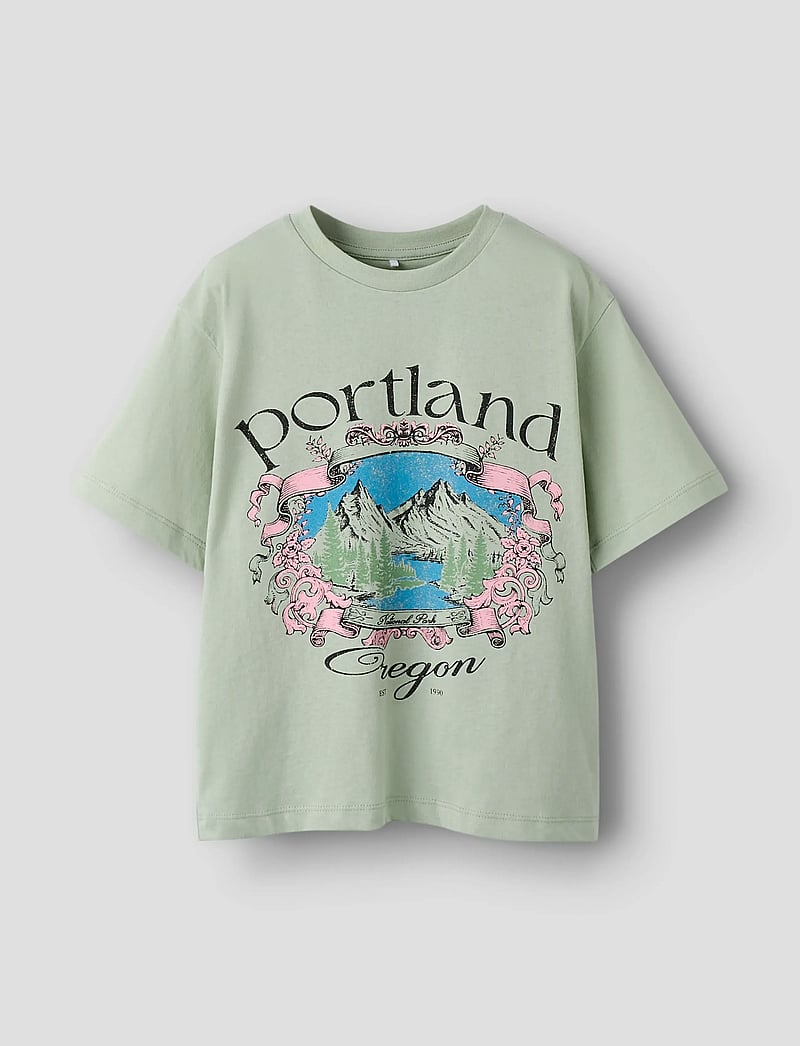 name it - NKFOLISA SS NREG TOP - lühikeste varrukatega t-särgid - aqua gray - 0