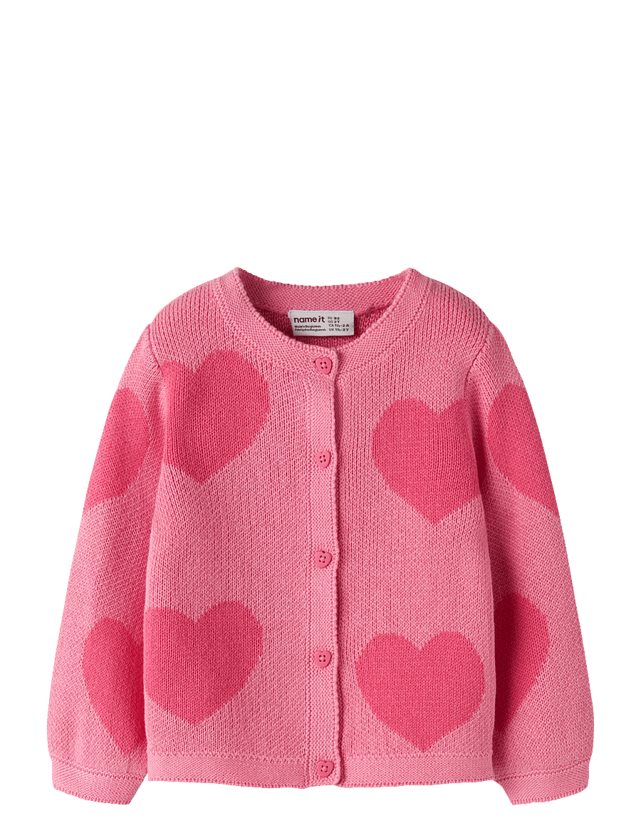 name it - NMFLIANAX LS KNIT CARD - cardigans - flowering ginger - 0