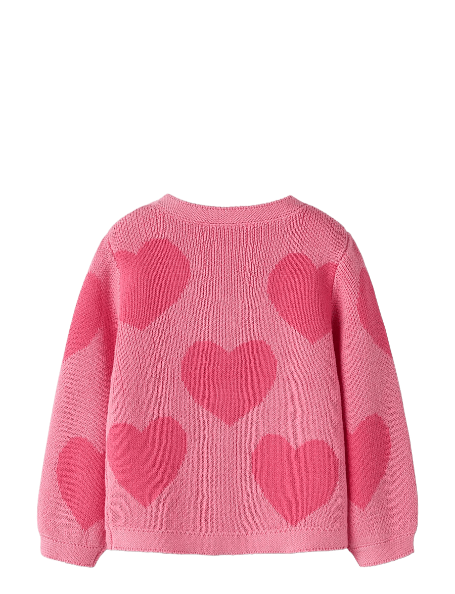 name it - NMFLIANAX LS KNIT CARD - cardigans - flowering ginger - 1