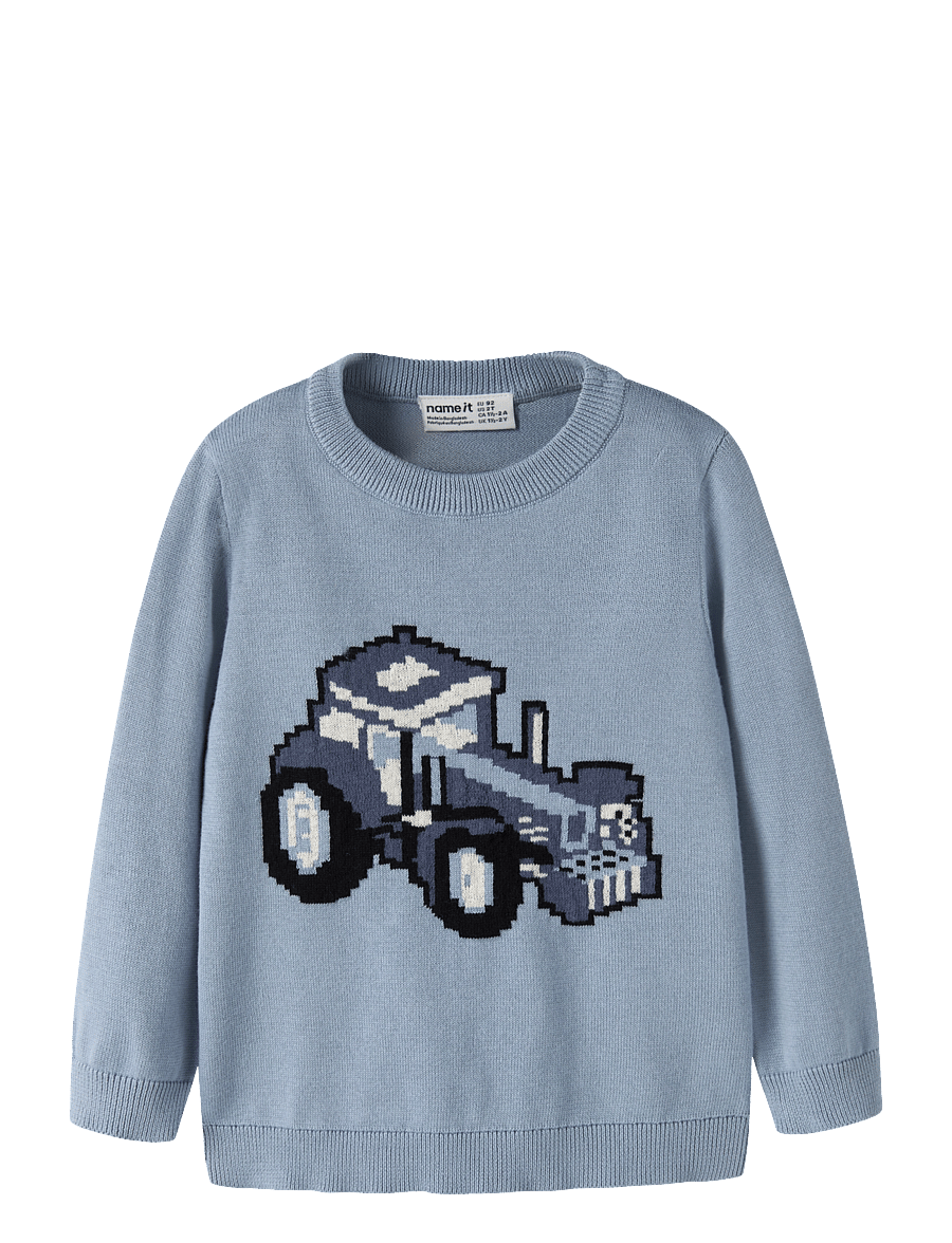 name it - NMMLEVON LS KNIT BOX - stickade tröjor - ashley blue - 0